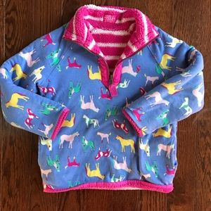 Joules reversible horse & stripe fleece half zip